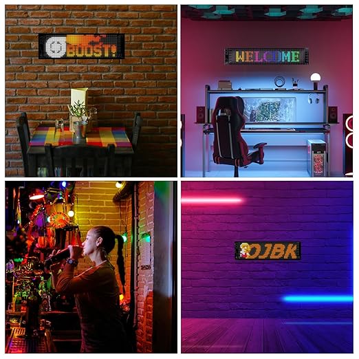 2.8 * 6.8 in Devil Eyes Light for Cars, Colorful Eye Lamp Soft Screen for Car Windows, Large Programmable Flexible LED Screen, DIY Car Dynamic LED Smart Colorful Eye Lamp Soft Screen