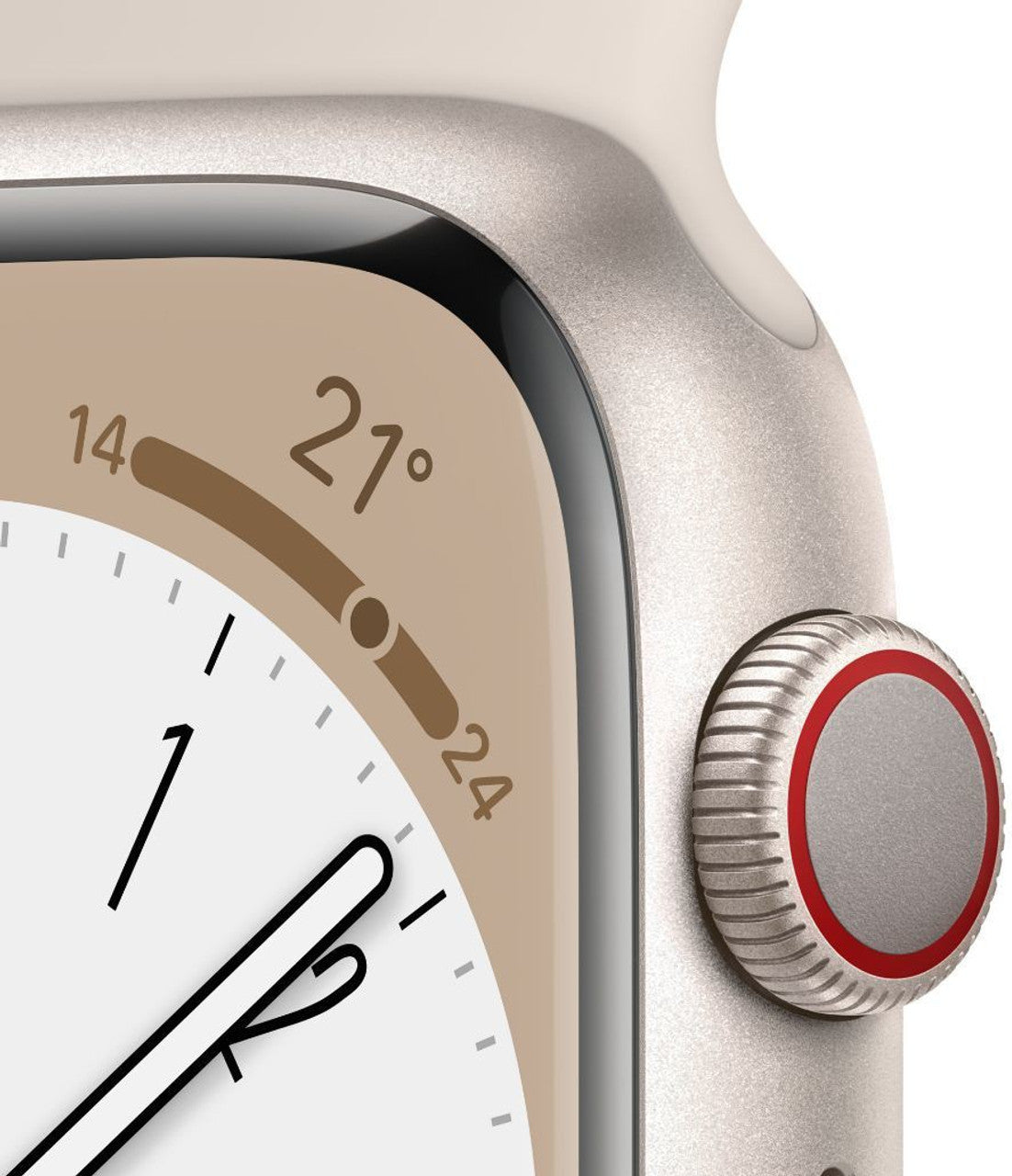 Apple Watch Series 8, 41mm GPS + Cellular ECG app, Temperature sensor, Crash Detection  (Starlight Sport Strap, Regular)